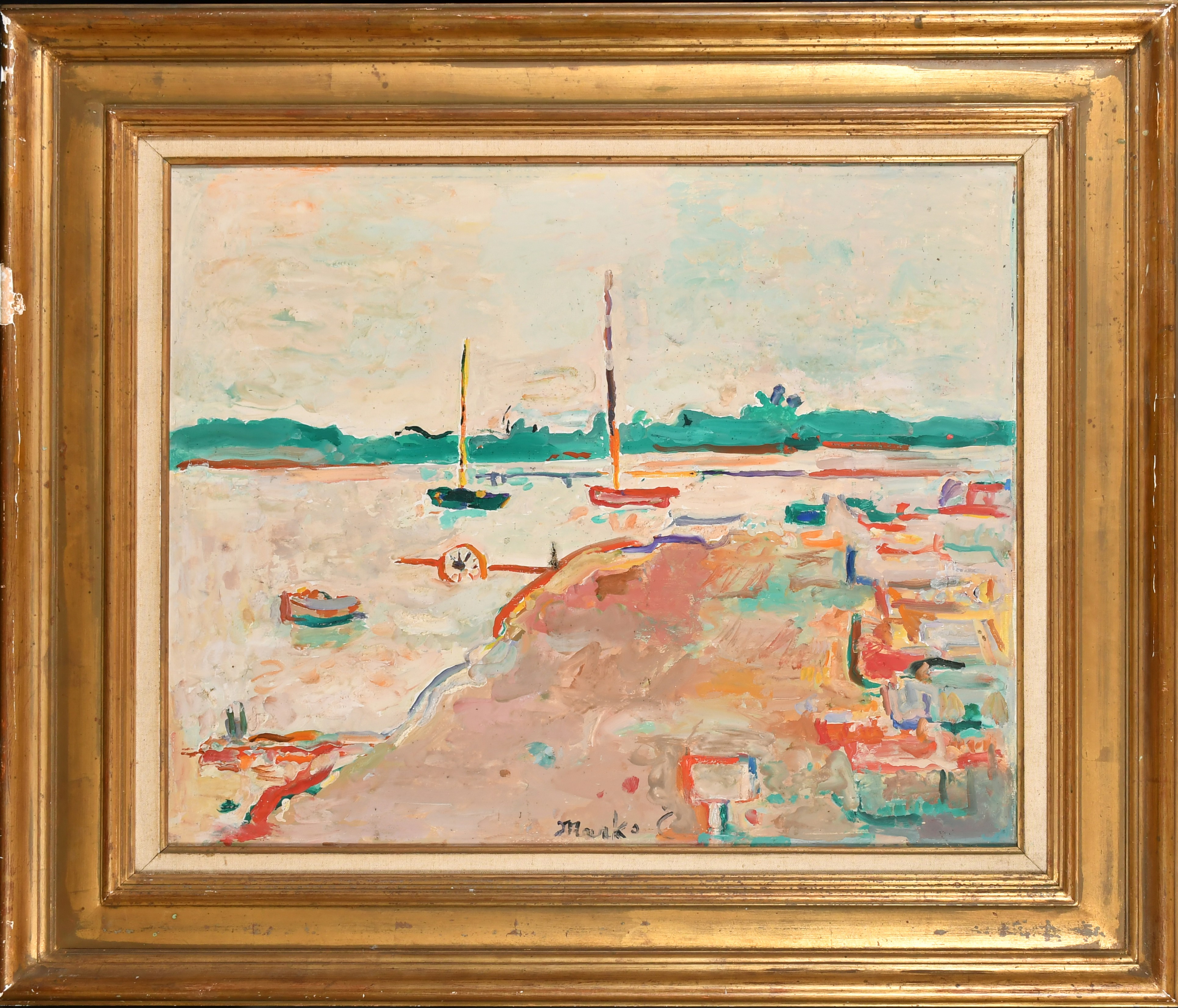 Marko Celebonovic (1902-1986) Serbian. "St Tropez, 1961", Oil on canvas, Signed, inscribed on the st - Image 2 of 6