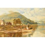 Theodore Hines (1860-1889) British. "Luss, Loch Lomond, N.B", Oil on canvas, Signed, and signed and