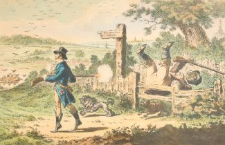 After James Gillray (1757-1815) British. "Cockney-Sportsmen Marking Game", Print, 10" x 14" (25.5 x