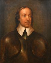 After Samuel Cooper (1609-1672) British. Portrait of Oliver Cromwell, Oil on canvas, 30" x 25" (76.2