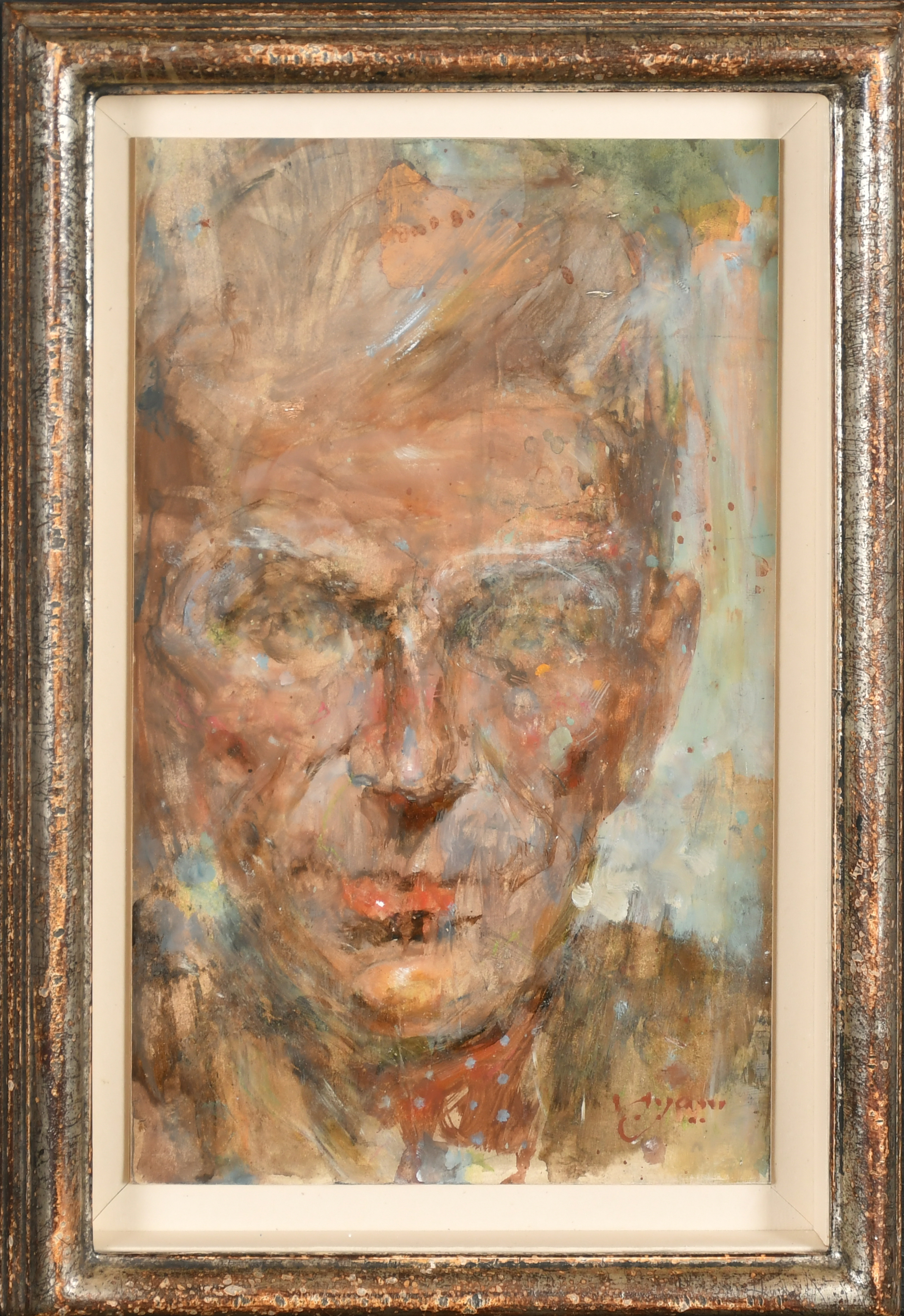 Michael Hyam (1958- ) British. Head Study of a Man, Oil on board, Signed, 10.25" x 6.25" (26 x 15 - Image 2 of 4