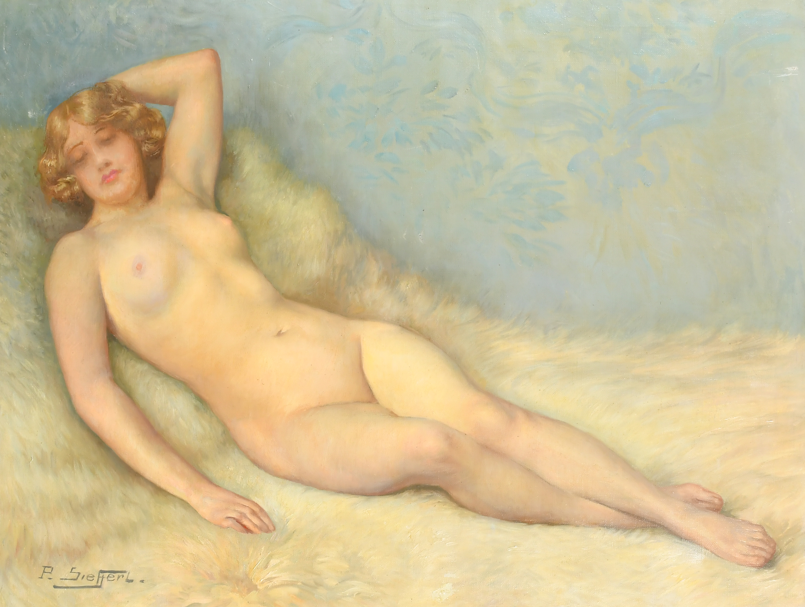 Paul Sieffert (1874-1957) French. "Reclining Nude", Oil on canvas, Signed, and signed and numbered 6