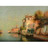 Noel Georges Bouvard (1912-1972) French. A Venetian Canal Scene, Oil on canvas, Signed, 20" x 25.5"