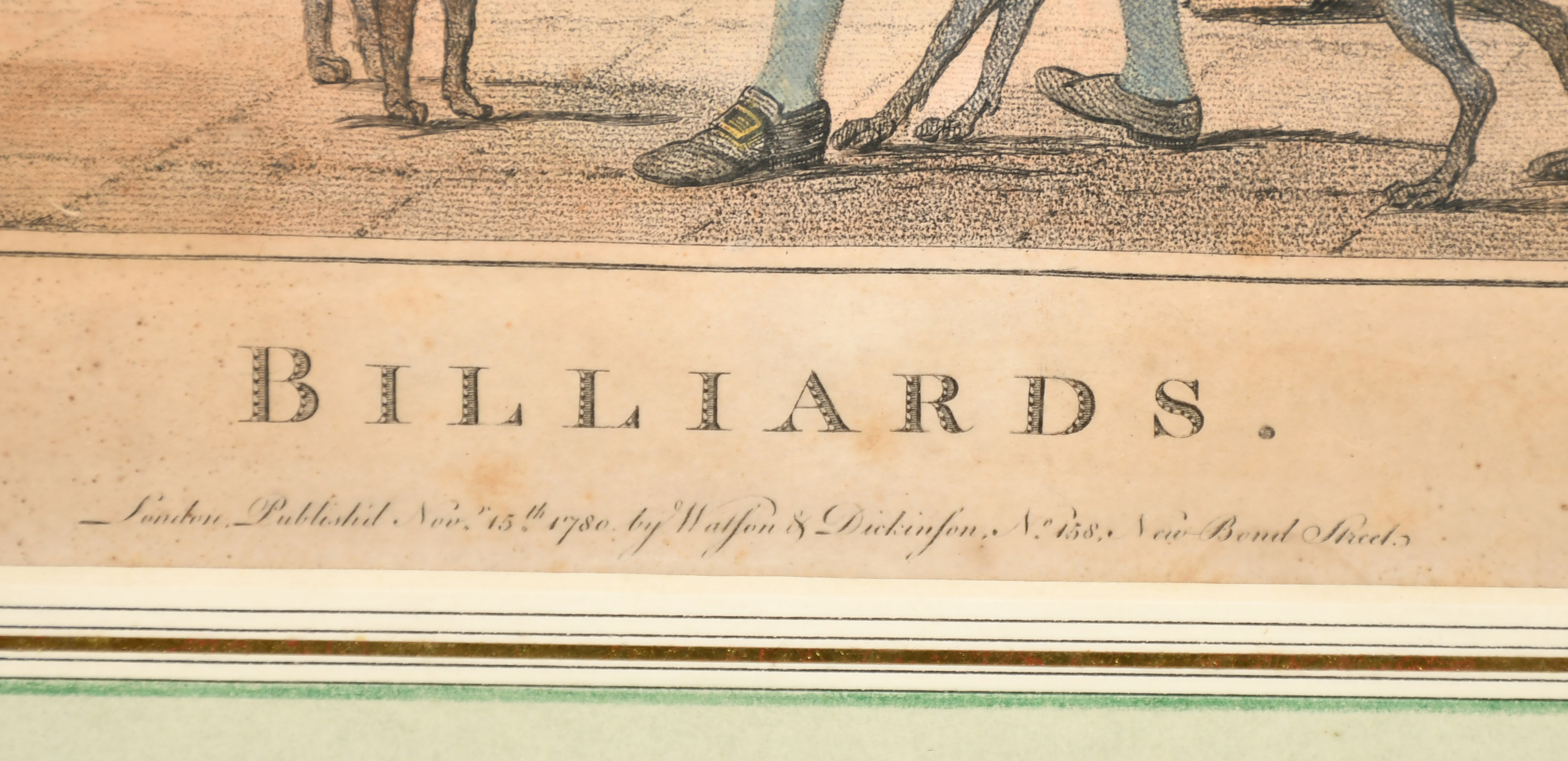 After Henry William Bunbury (1750-1811) British. "Billiards", Etching by Watson and Dickinson, Overa - Image 3 of 4