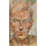 Michael Hyam (1958- ) British. Head Study of a Man, Oil on board, Signed, 10.25" x 6.25" (26 x 15