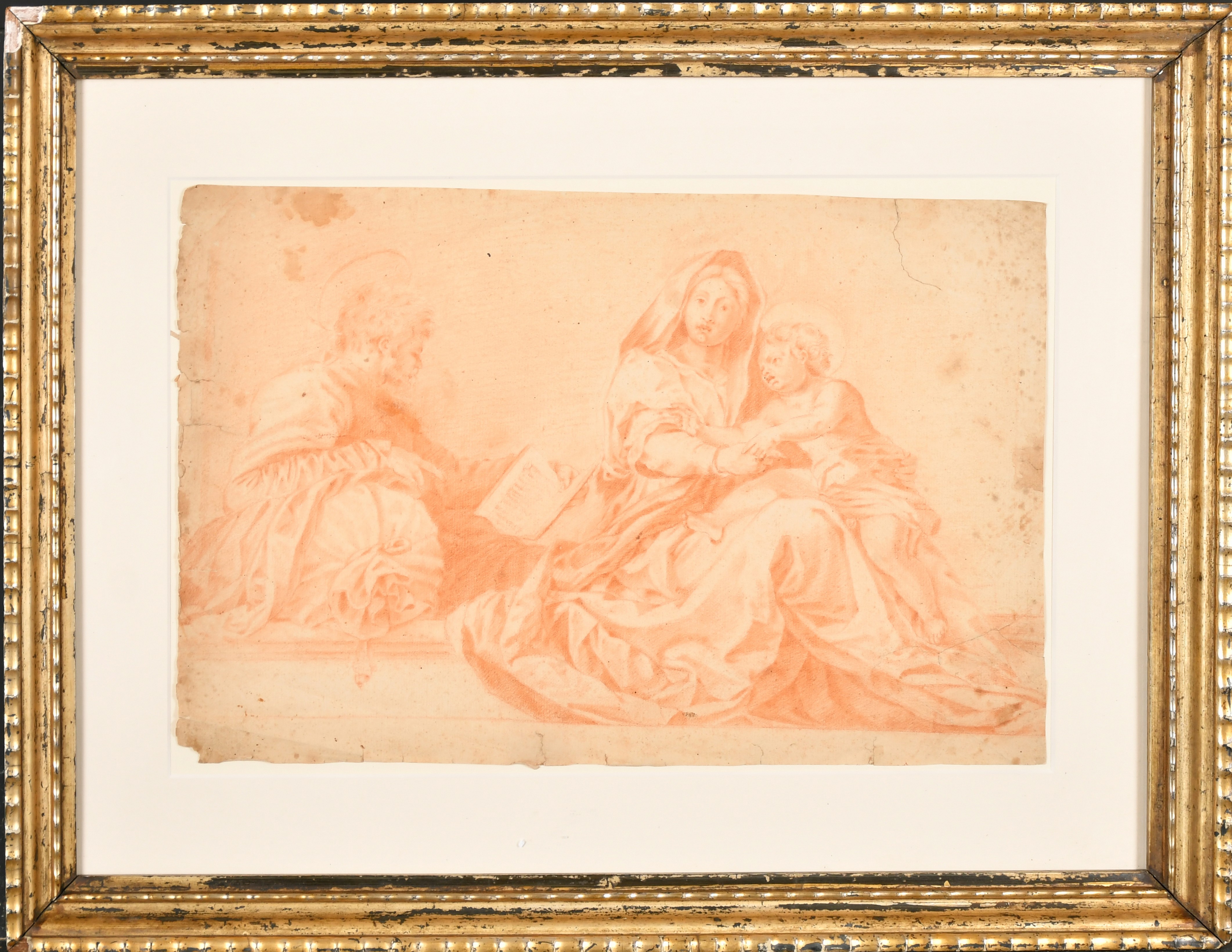 Manner of Andrea del Sarto (1486-1530) Italian. Reading to The Madonna and Child, Sanguine, 11.75" x - Image 2 of 3