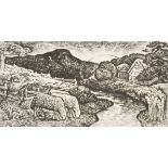 Edward Calvert (1799-1883) British. "The Sheep of His Pasture", Print, Inscribed verso,