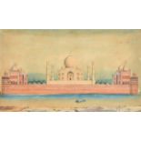 Early 19th Century Indian School. The Taj Mahal, Watercolour, 8.75" x 14.5" (22.2 x 36.8cm) and anot