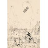 Anthony Gross (1905-1984) British. "Kites In Battersea Park", Etching, Signed, inscribed with title