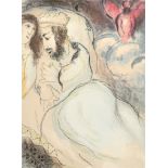 Marc Chagall (1887-1985) Russian/French. "Sarah and Abimelech", Lithograph (c.1960), 13.5" x 10" (34