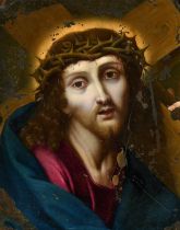 Circle of Guido Reni (1575-1642) Italian. Christ with The Crown of Thorns, Oil on Copper, Unframed 1