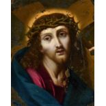 Circle of Guido Reni (1575-1642) Italian. Christ with The Crown of Thorns, Oil on Copper, Unframed 1