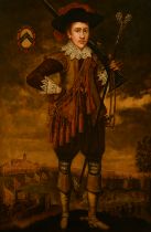 20th Century English School. Portrait of Sir Nicholas Crispe, 1st Baronet (c.1599-1666), Oil on canv