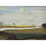 Rowland Hilder (1905-1993) British 'Castle Donington Power Station, River Trent', Watercolour, S