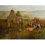Thomas Marie Madawaska Hemy (1852-1937) British "An Aran Funeral: Inishmaan, 1912", Oil on Canva