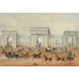 After James Pollard (1792-1867) British "The Grand Entrance to Hyde Park", Engraved by Rosenberg