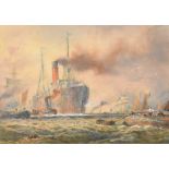 Sidney Paul Goodwin (1867-1944) British A Busy Port Scene, Watercolour, Signed, 9.5" x 13.5" (24