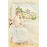 Margaret Fisher Prout (1875-1963) British Daydreaming, Watercolour, Signed in pencil, 16" x 10"