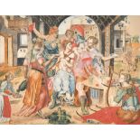 Davalillo (19th Century) European The Feast, Watercolour, Signed, 7.5" x 9.5" (19 x 24.1cm) and