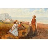 Alfred H Green (act.1844-1878) British Children on a Clifftop, Oil on canvas, 20" x 30" (50.8 x