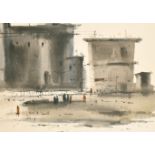 Rajib Chowdhury (1971- ) Indian. "Bombay Industrial Cityscape", Watercolour, Signed and dated '98