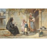 Walter Goodall (1830-1889) British The Nun's Lesson, Watercolour, Signed and dated 1866, 21.25"