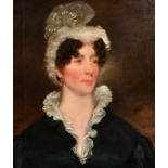 19th Century English School A Bust Portrait of a Lady, Oil on canvas, 24" x 20" (61 x 50.8cm)