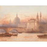 Frederick Edward Joseph Goff (1855-1931) British "London Bridge", Watercolour, Signed, and inscr