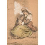 Emile Gambogi (19th Century) European A Sleeping Girl, Chalk, Signed and dated 1869, 20.5" x 14.