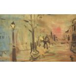 Sylvain Vigny (1903-1970) French. A Street Scene with Figures, Watercolour and gouache, 10.5" x