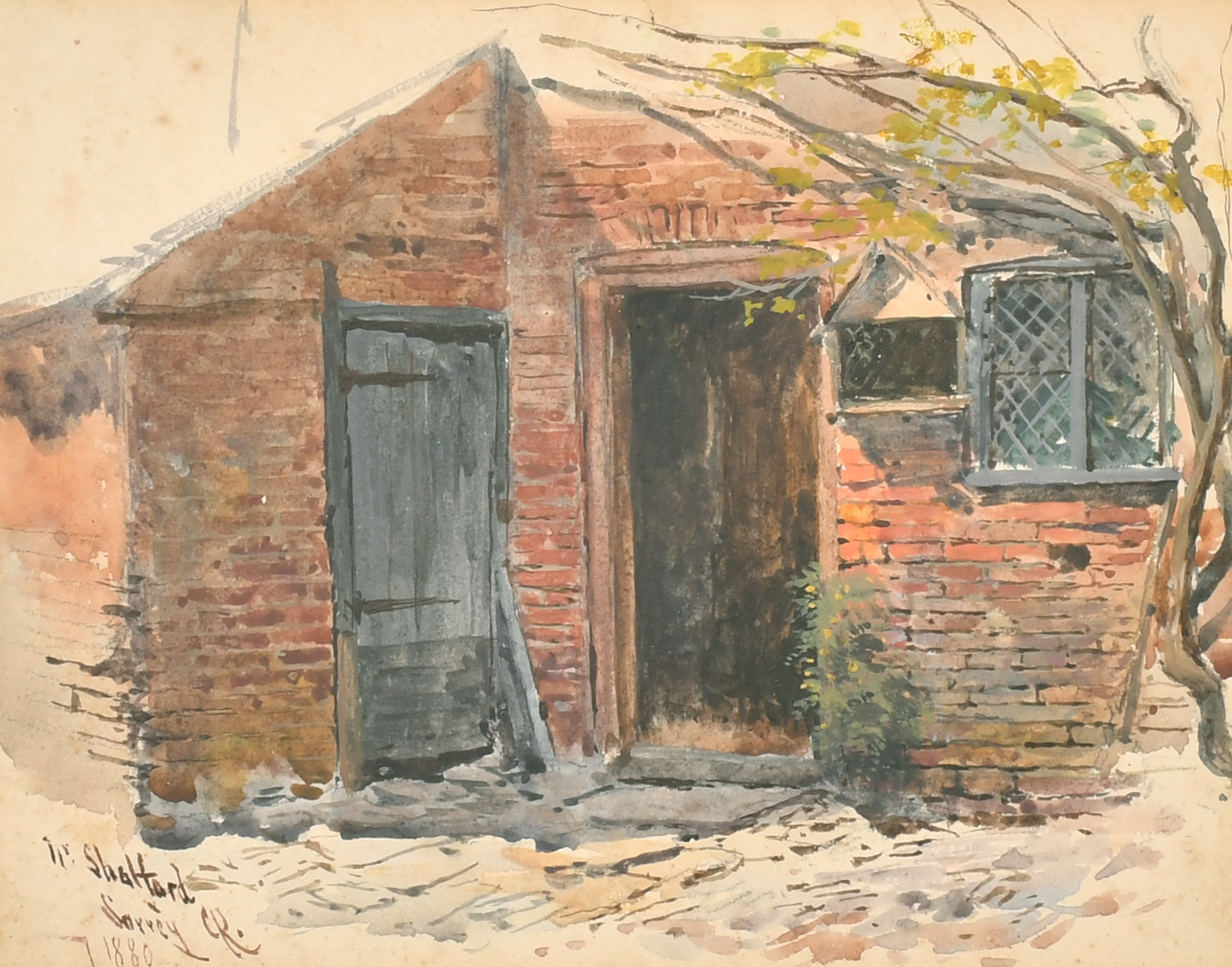 Charles Edmund Rowbotham (1856-1921) British. "Near Shalford, Surrey", Watercolour, Signed with