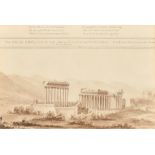L T Stovin (19th Century) European. "Baalbek", Watercolour, Inscribed, and inscribed on a label
