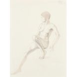 Joyce Bidder (1906-1999) British. A Nude Study, Watercolour and pencil, Signed and dated 1st April
