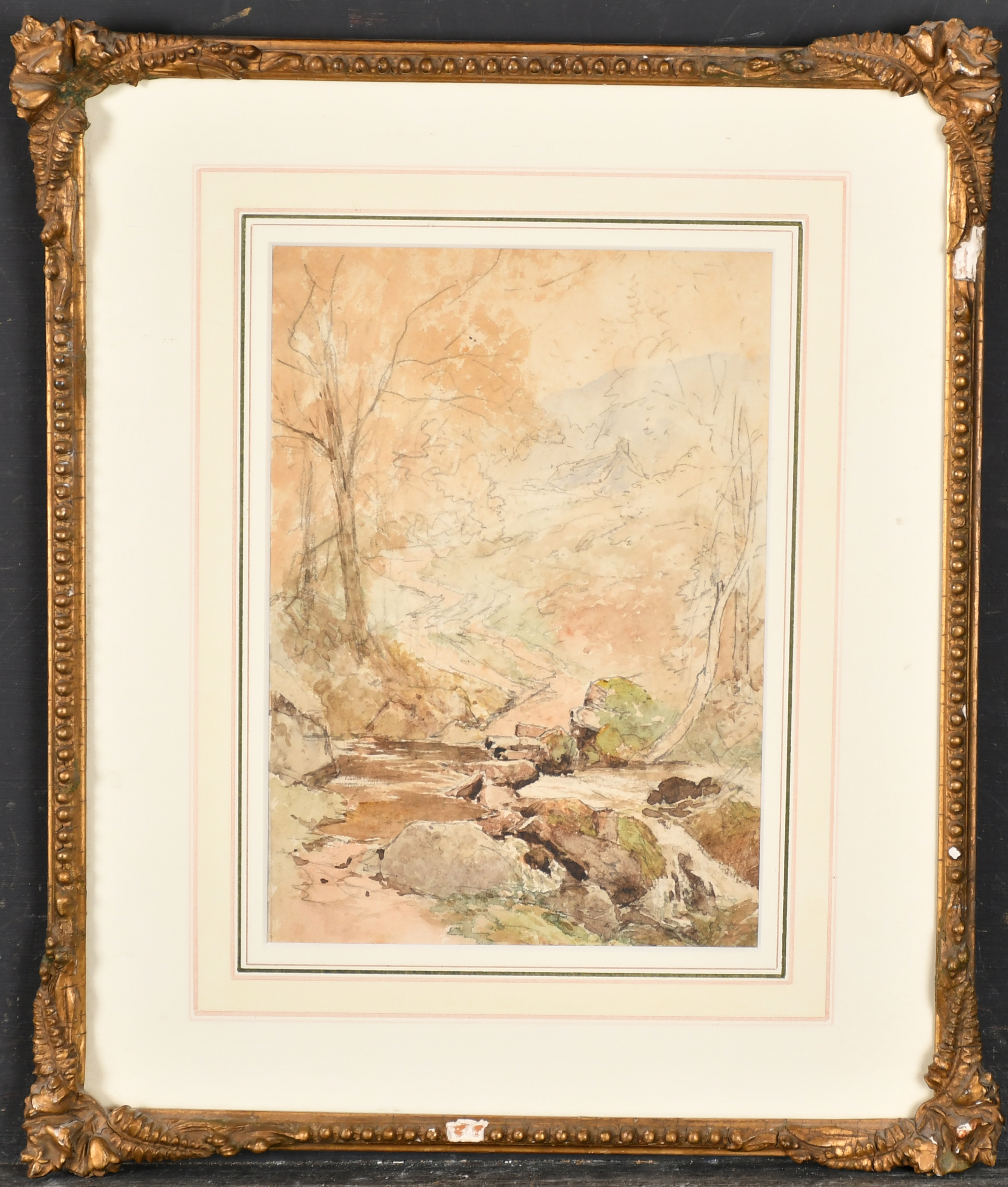 19th Century English School. A Rocky River Landscape, Watercolour and pencil sketch, 9" x 6.5" (22.8 - Image 2 of 3