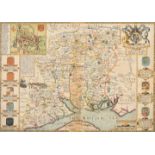 John Speed (1552-1629) British. "Hantshire", Map in colours, double glazed, 14.75" x 19.75" (37.5 x