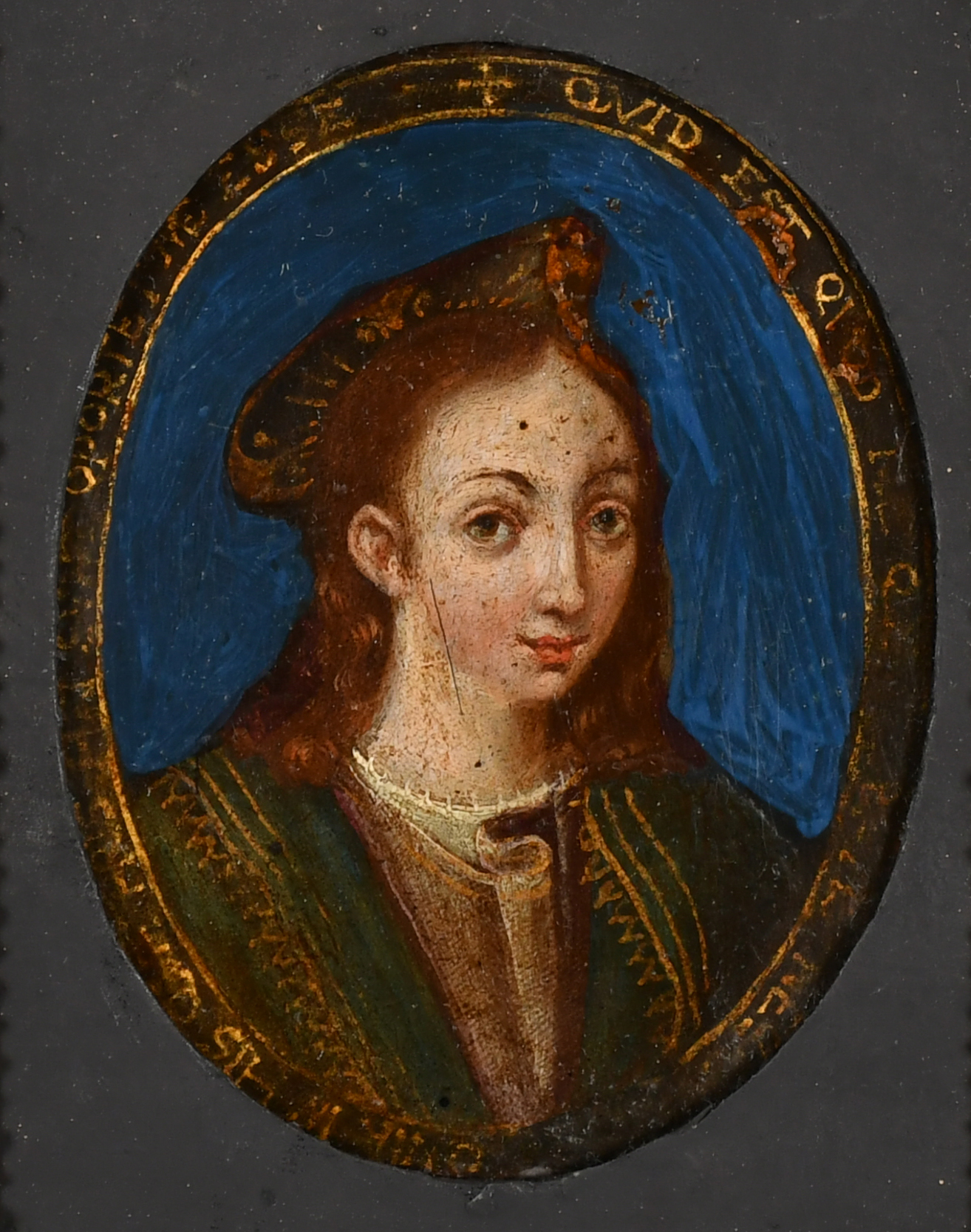 17th Century Italian School. Bust Portrait of a Lady, Oil on Copper, Oval, 4" x 3.1" (10.1 x 8cm) an - Image 3 of 5
