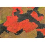 Jean-Marie Calmettes (1918-2007) French. Abstract, Oil on artist's board, Signed verso, 7.5" x 10.5"