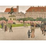 Carl Moll (1861-1945) Austrian. "Heldenplatz, Wandtafelwerk Blatt 23", Lithograph in colours, Unfram