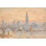 Herbert Menzies Marshall (1841-1913) British. "The Bridge at Westminster", Watercolour, Signed and i