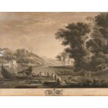 After Claude Lorrain (1600-1682) French. "A View of the River Po in Italy", Engraved by James Mason