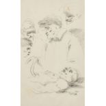 William Lock (1767-1847) British. A Figure Study, Pencil, 12.5" x 7.75" (31.8 x 19.7cm) and another