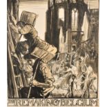 Frank Brangwyn (1867-1956) British. "The Remaking of Belgium", Poster, Signed with initials in penci