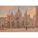 Richard Price (1962-2018) British. "Cloud Break-San Marco", Oil on artist's board, Signed, and inscr