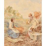 Alfred H Green (act.1844-1878) British. The Water Trough, Watercolour, Signed with monogram, and ins