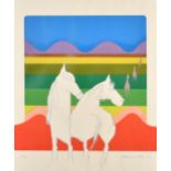 Stephanie Watson (1927-2000) South African. Horses in a Landscape, Screenprint, Signed, numbered 11/