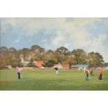 Michael Coates (1937- ) British. "The Play Off", a Golfing scene, Watercolour, Signed, and inscri