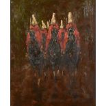 Charles Horwood (1908-1975) British. "Horse Guards", Oil on board, Signed, inscribed and dated 1961