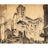 Frank Brangwyn (1867-1956) British. "Church of St. Nicholas du Chardonnet, Paris", Etching, Signed i