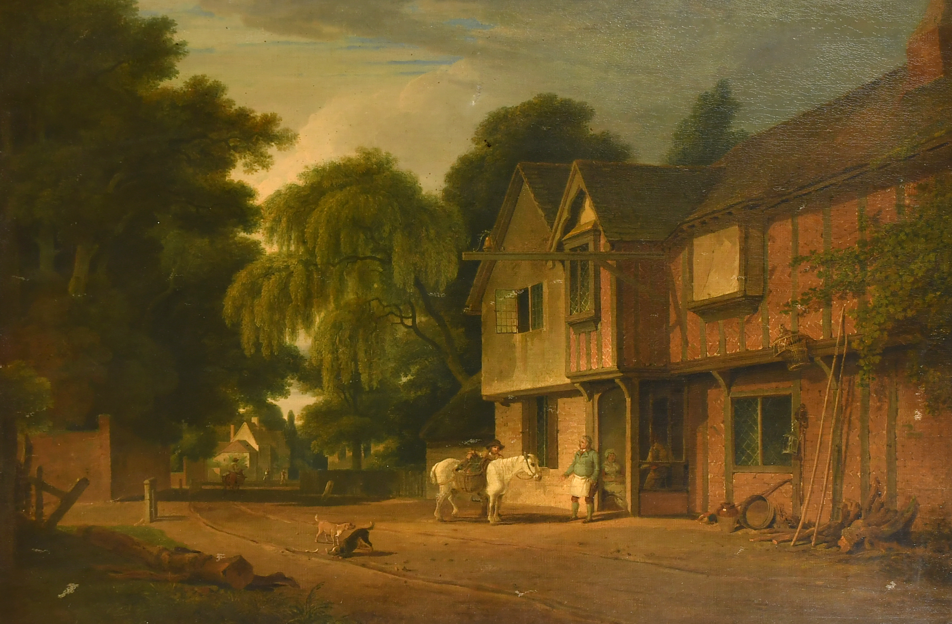 Andrew Wilson (1780-1848) British. "A View of The Bell Inn, Henley, Berks", Oil on canvas, Inscribed