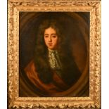After Peter Lely (1618-1680) British. Portrait of John Hutton, Oil on canvas, In a fine carved giltw